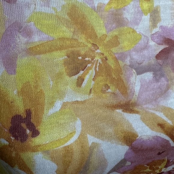 Greige Boutique Yellow/Pink Floral Print Ruffled Blouse Top NWT - Picture 6 of 9